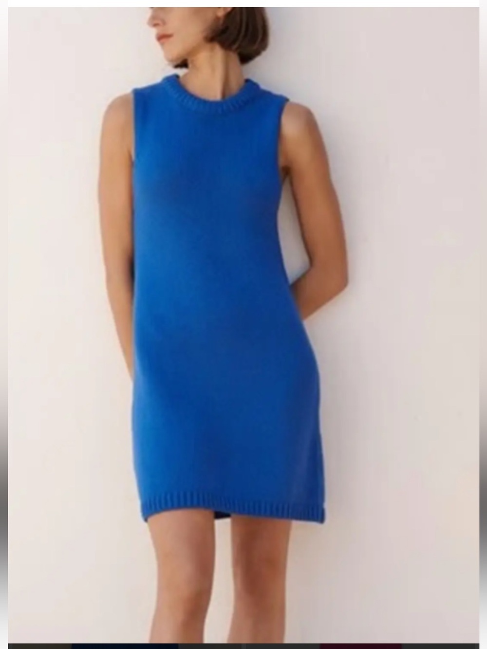 Zara Cobalt Blue Sleeveless Knit Mini Dress